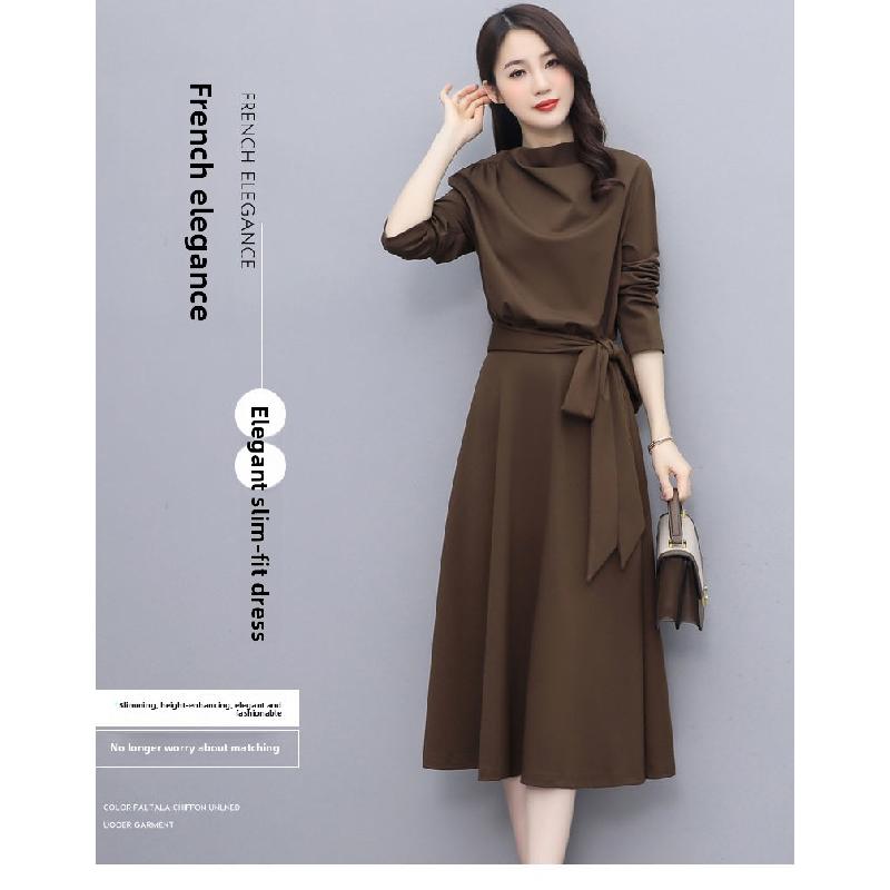 2026 Spring and Autumn New Casual Dress for Women, Elegant Slim-Fit Waist-Cinching Dress