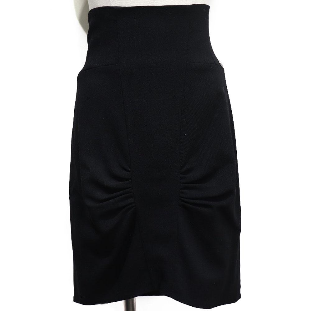 CHANEL tight skirt 08A P33857V12627 high waist black wool Women Used