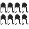 Silver Black Magnetic Hooks Cruis Heavy Duty Magnetic Hangers Extra Strong Magnets with Double Hook for Hanging Resistant Base