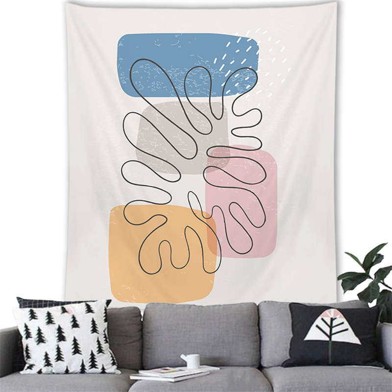 Nordic Marmorino Minimalist Landscape Digitalprinted Polyester Tapestries Living Rooms Bedrooms Macrame Wall Hanging Room
