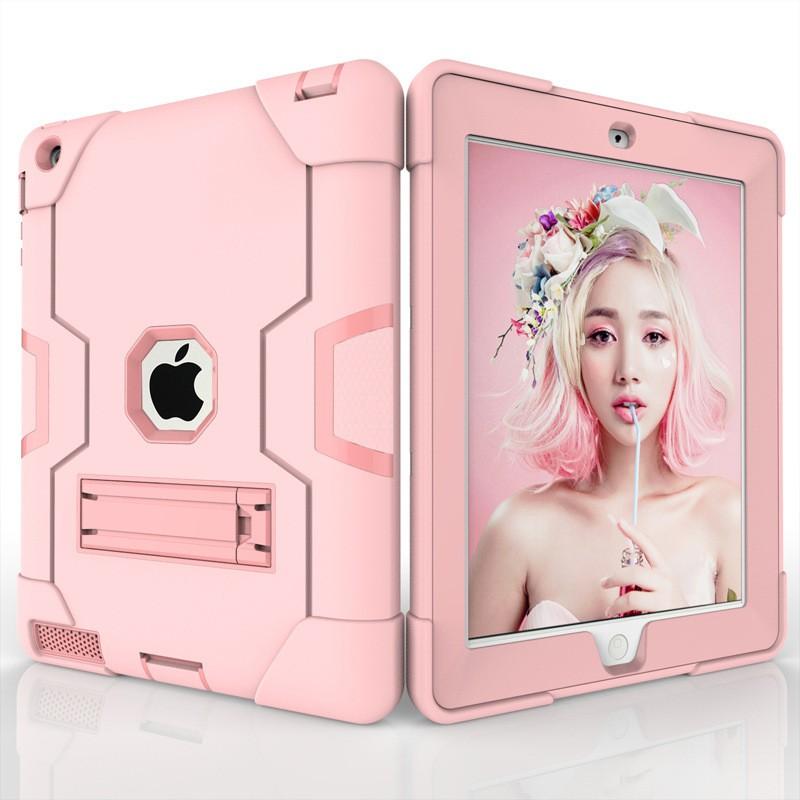 Slim Shockproof Silicone Case With Kickstand IPad Pro 11 Inch 2020 Dual-Tone Design Anti-Slip Cover