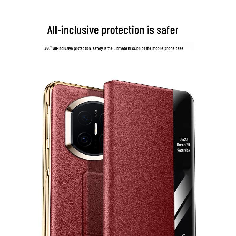 Huawei Mate X7 Leather Case: Full Coverage, Drop Protection, Magnetic Folding, Solid Color