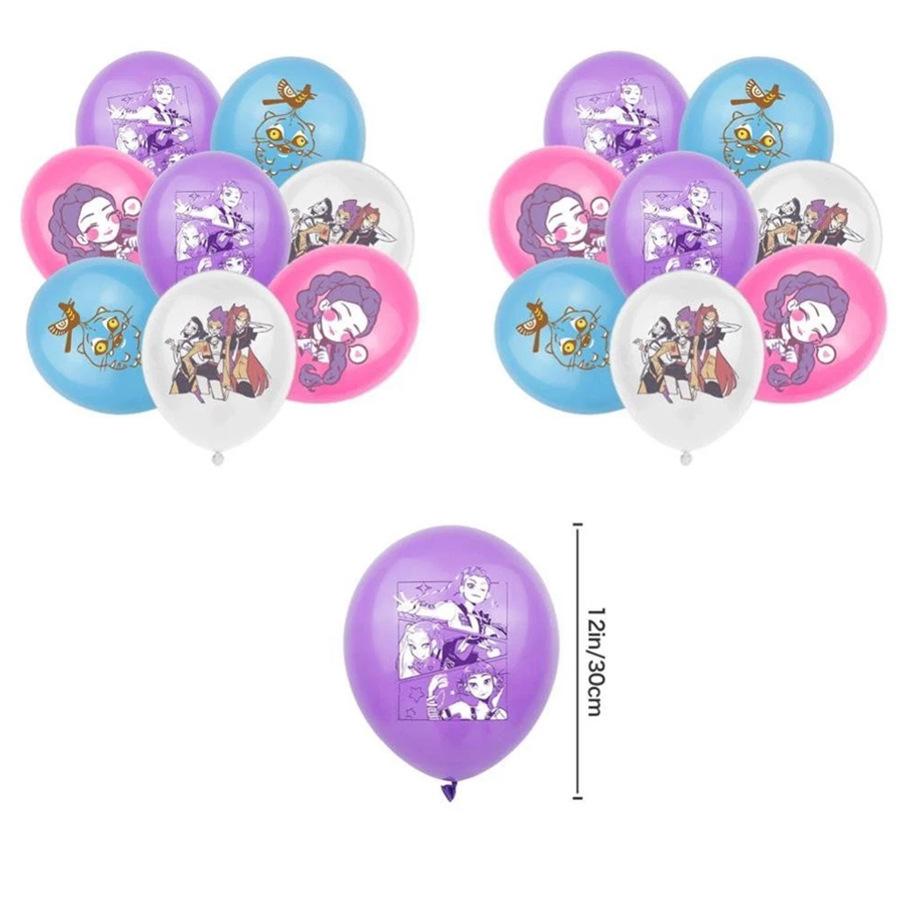 Demon Hunters Background Cloth Girl Party Room Decor Pink Christmas Party Supplies Balloon Scene Decoration Birthday Banner Gift