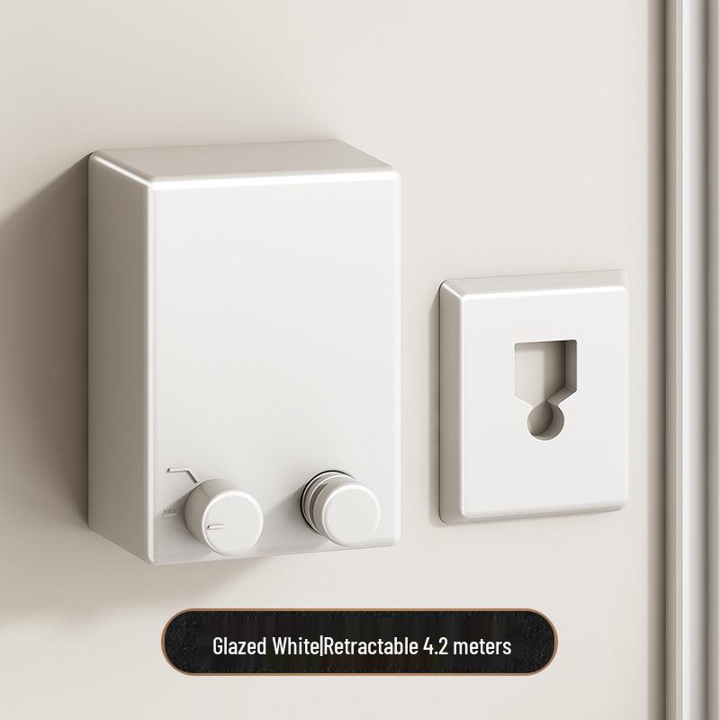 Gun Gray Retractable Invisible Clothesline for Indoor, No-Punch Installation; Ideal for Bathroom or Balcony.
