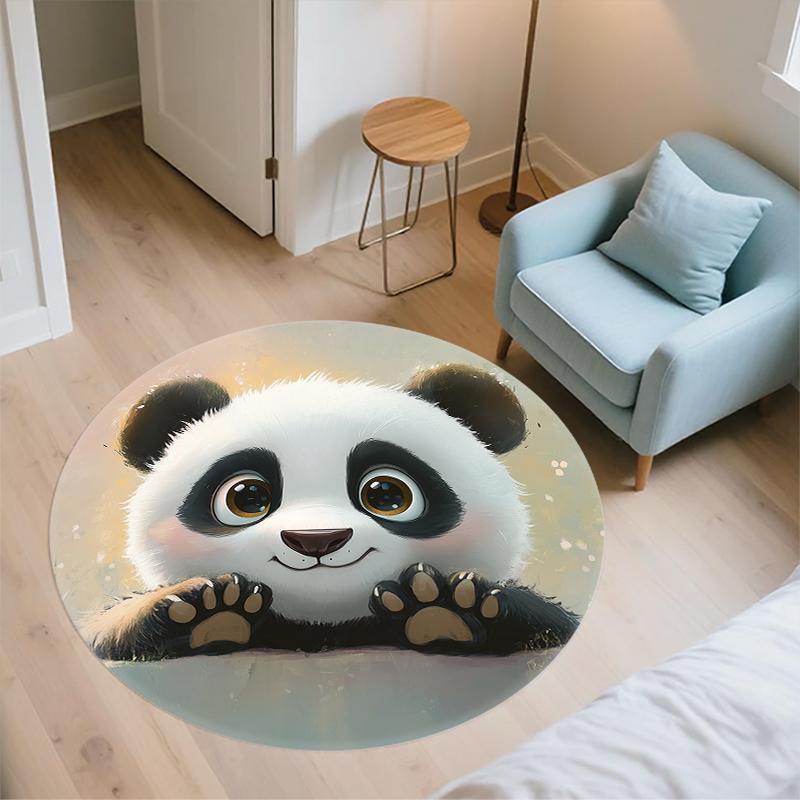 Panda close-up pattern round rug,Carpet Rug for Living Room Bedroom  Playroom ,Non-slip Floor Mat,Holiday Gifts and Birthday Gifts.