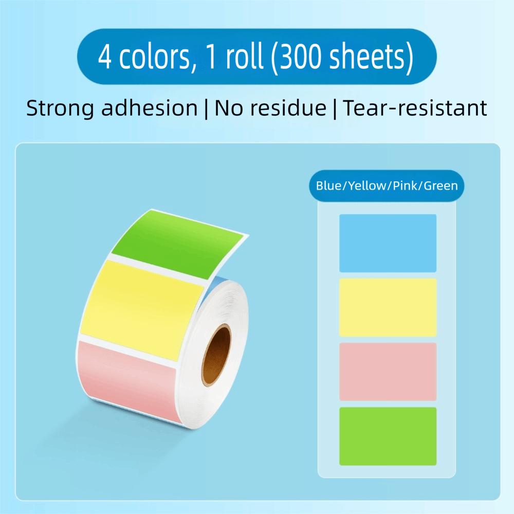 300Pcs/Roll Self-adhesive Label Stickers Blank Writable Name Sticker Tearable Baking Packaging Stickers