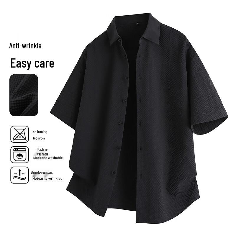 MEDE Men s Seersucker Wrinkle-Resistant Short-Sleeve Shirt XL