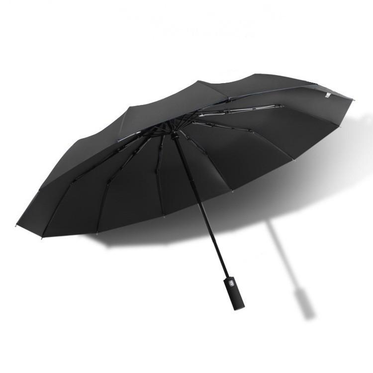 Fully Automatic 10-Rib UV Protection Folding Umbrella - Black Glue Sunscreen for Rain or Shine