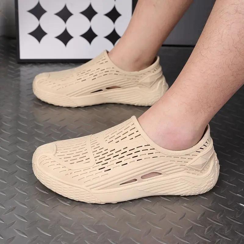 

Спортивные мужские сандалии 39 Лето 2025 Скидка Люкс H Оригинал Уличные Распродажа Тренд Удобные Новинка ПВХ Мужская обувь 44