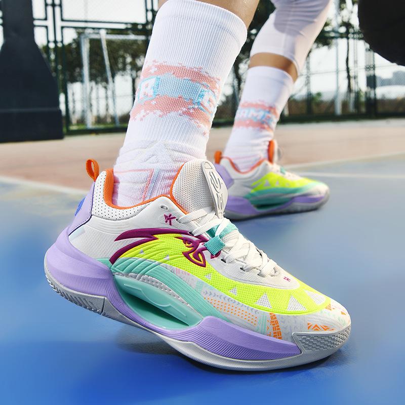 New Basketball Shoes Low State MD Rubber Sole Friction Luminous Men's and Women's Actual Combat Cement Blue Ball Shoes Mesh 2025