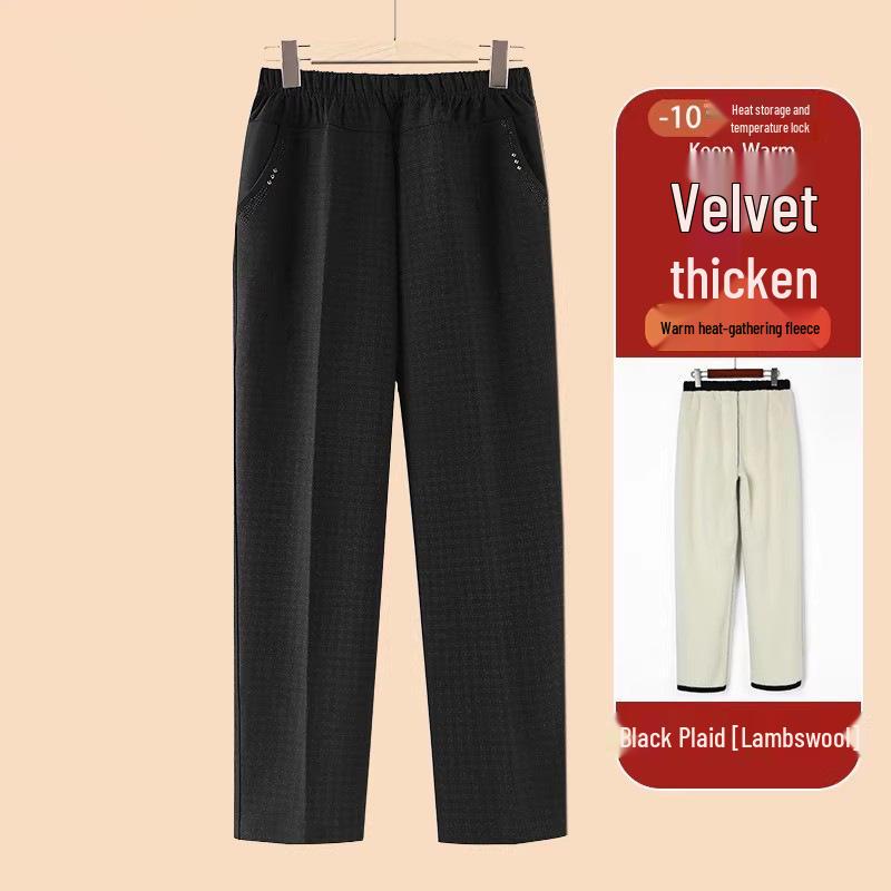 Women's Fleece-Lined Lamb Wool Pants for Petite and Plus Sizes - Loose, Thick, and Ideal for Outdoor Wear