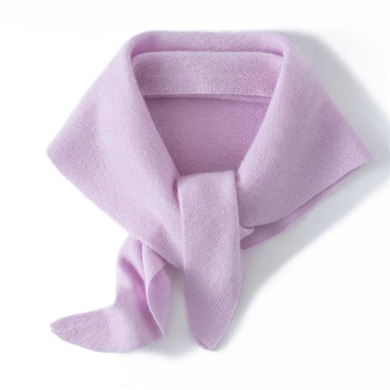 100% Pure Cashmere Women's Triangle Scarf - Solid Color, Autumn/Winter Versatile Knit Warmth