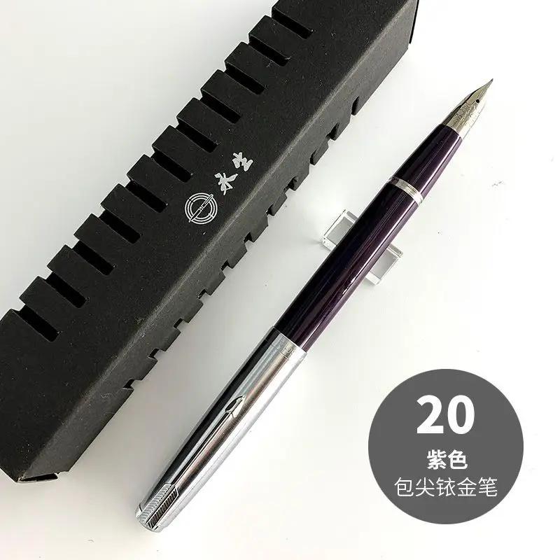 

Ручка-перо Wingsung 601A поршневая F M Изогнутое изогнутое перо 0.5 0.7 Чернильная ручка для письма Серые коричневые цвета с окошком Школьные подарки F(0.5MM)