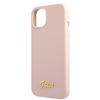 Guess Guhmp13Mlslmglp Iphone 13 / 14 /15 6.1 Jasnoróżowy/Light Pink Hardcase Silicone Script Gold Logo Magsafe
