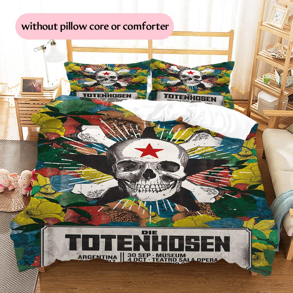 Biancheria da letto con motivo Die Toten Hosen Decorazione per la casa Regalo di compleanno ( 1 copripiumino + 2 federe, senza imbottitura),merchandising per fan.