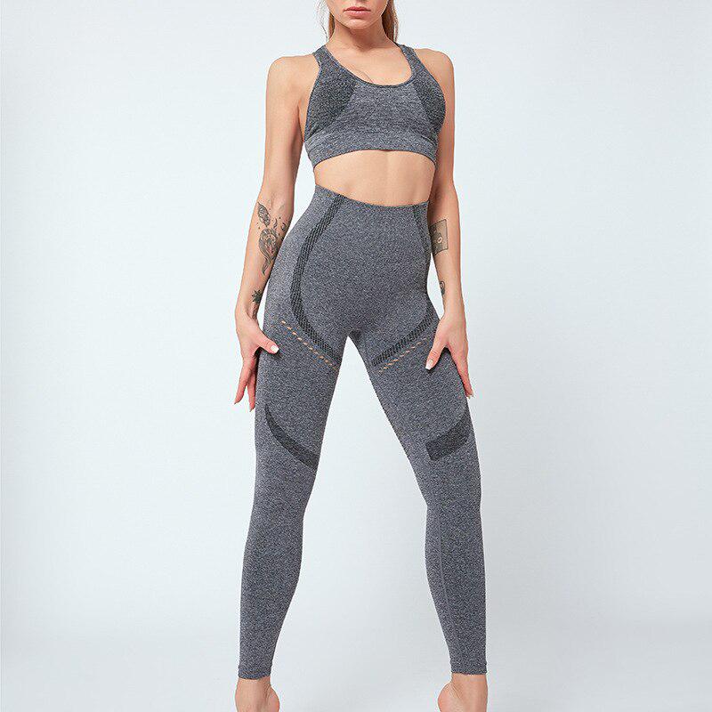 2-teiliges Set Damen Crop-BHs Stretch Slim Pants Set Sexy zweiteiliges Set Trainingsanzug Damen Yogahose
