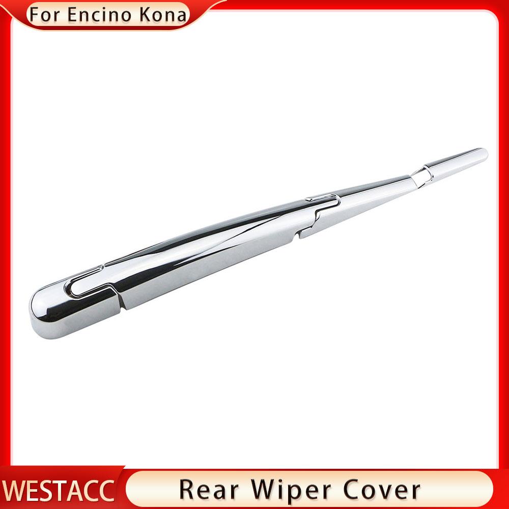 4Pcs ABS Chrome Car Rear Trunk Window Wiper Cover Windshield Trim for Hyundai Kona Kauai 2017 2018