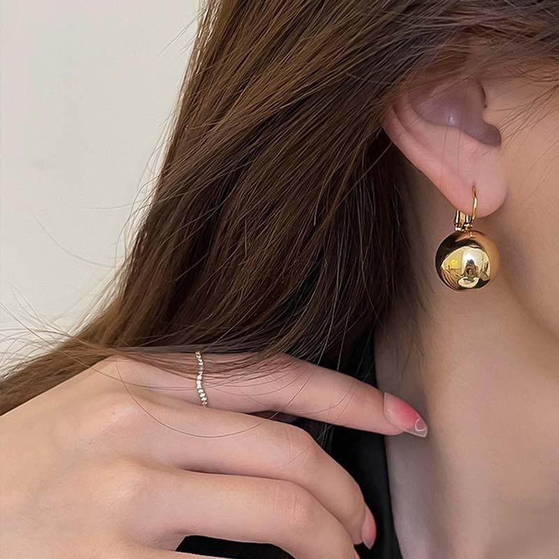 Vintage Big Round Ball Pendant Earrings Women's Concise Daily Earrings  Jewelry Wedding Birthday Accessories Perfect Gift