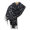 New retro leopard print scarf women's autumn and winter imitation cashmere warm versatile fringed shawl atmosphere scarf