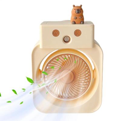 Table Fan Desk Fan For Bedroom 3-speed Spray Hydration Humidifier USB Charging Compact For Outdoor Kitchen Truck Greenhouse