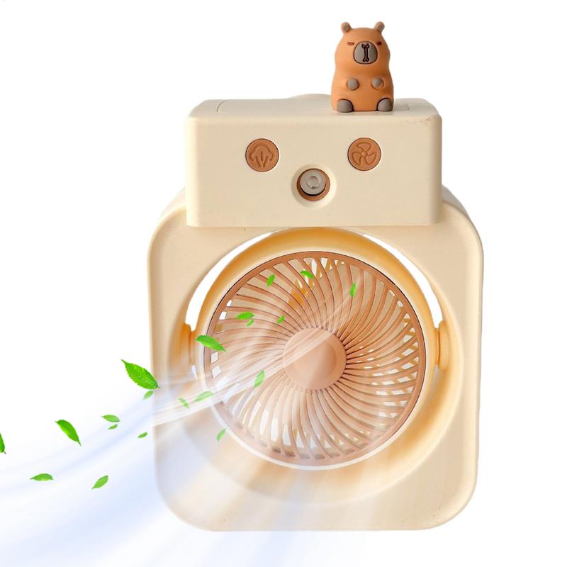 

Table Fan Desk Fan For Bedroom 3-speed Spray Hydration Humidifier USB Charging Compact For Outdoor Kitchen Truck Greenhouse
