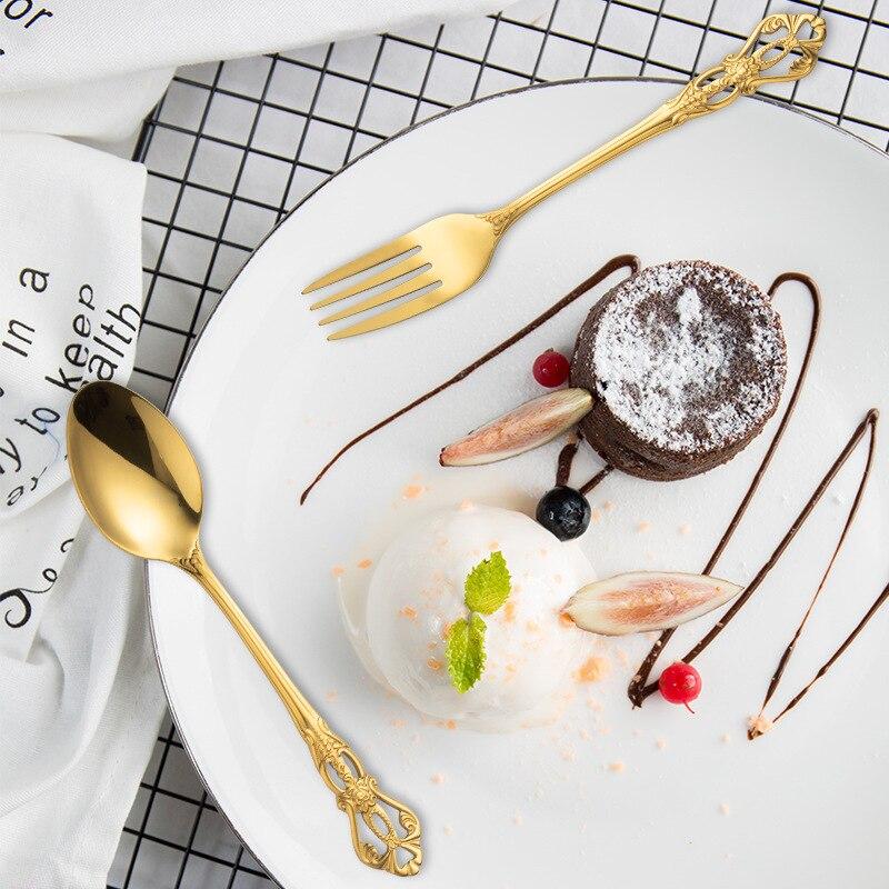 Royal Tableware Set Embossed Retro Stainless Steel Knife, Fork, Spoon Hotel Western Food Knife, Fork CST