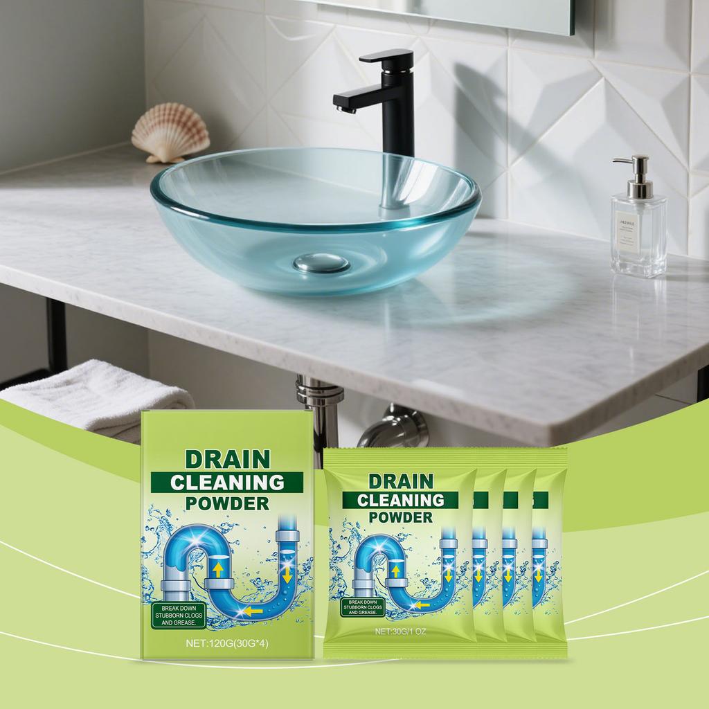 Pipe Unblocking Powder Can Quickly Dissolve Grease And Hair, And Is Suitable For Use In Kitchens, Bathrooms And Floor Drains.