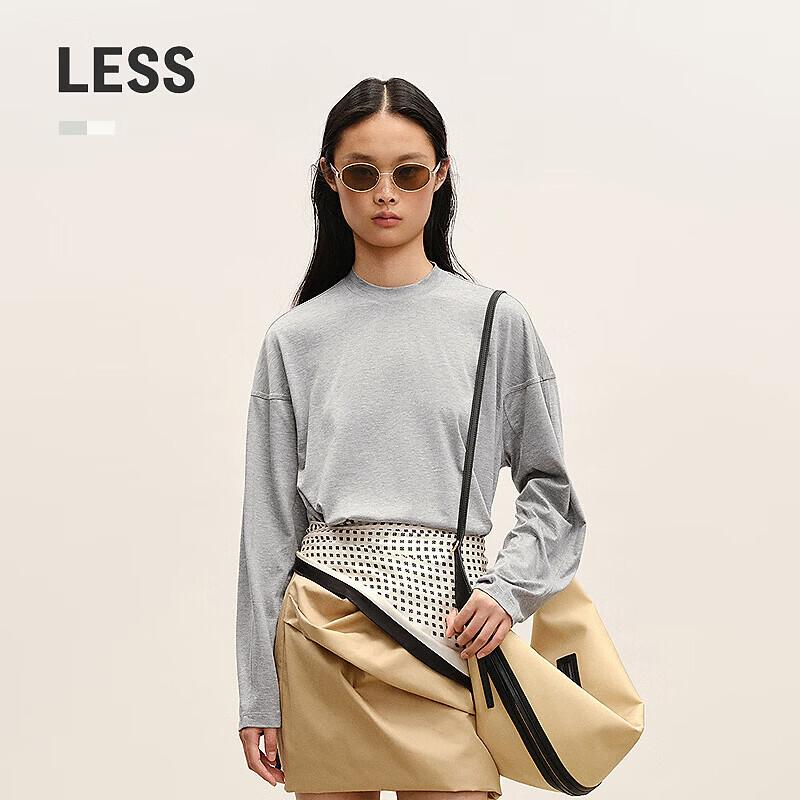 LESSLESSLESS 2026 Spring Round Neck Cotton Long Sleeve T-Shirt