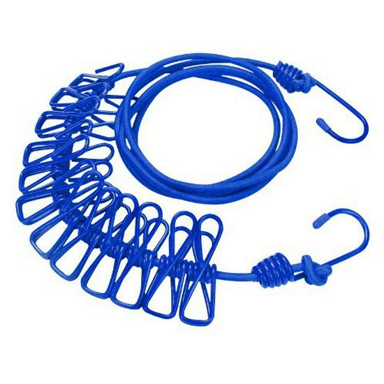 Portable No-Punch Travel & Home Clothesline with Storage Clips for Drying and Outdoor Use