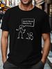 Funny Stick Figure Graphic T-Shirt Minimalist Cartoon Humor Tee