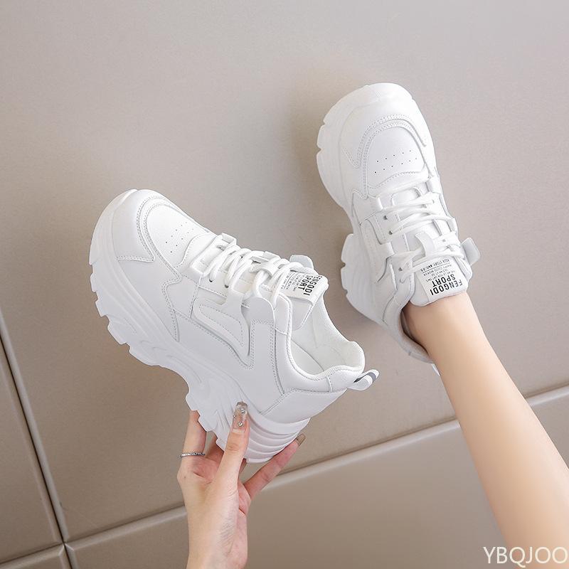 height increasing shoes female autumn new style versatile thick soled breathable casual sporty simple comfortable white shoes