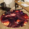 Genshin Impact Pattern Round Rug, Indoor/Outdoor Mat, for Picnic, Gameroom, Bedroom, Office, Living Room, Home Decor Carpet, Birthday Gift