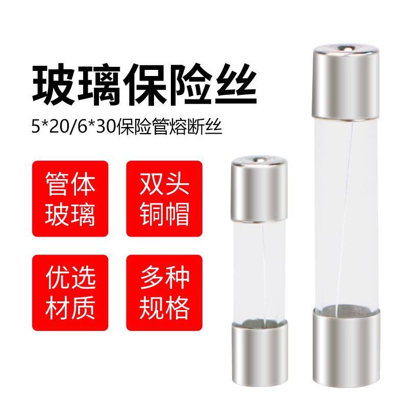 100pcs 5*20 6*30 Glass Tube Fuse 250V 100 Pieces 1A 2A 3A 5A 6A 10A 15A 20A 30A Specifications Available Fuse Holders1