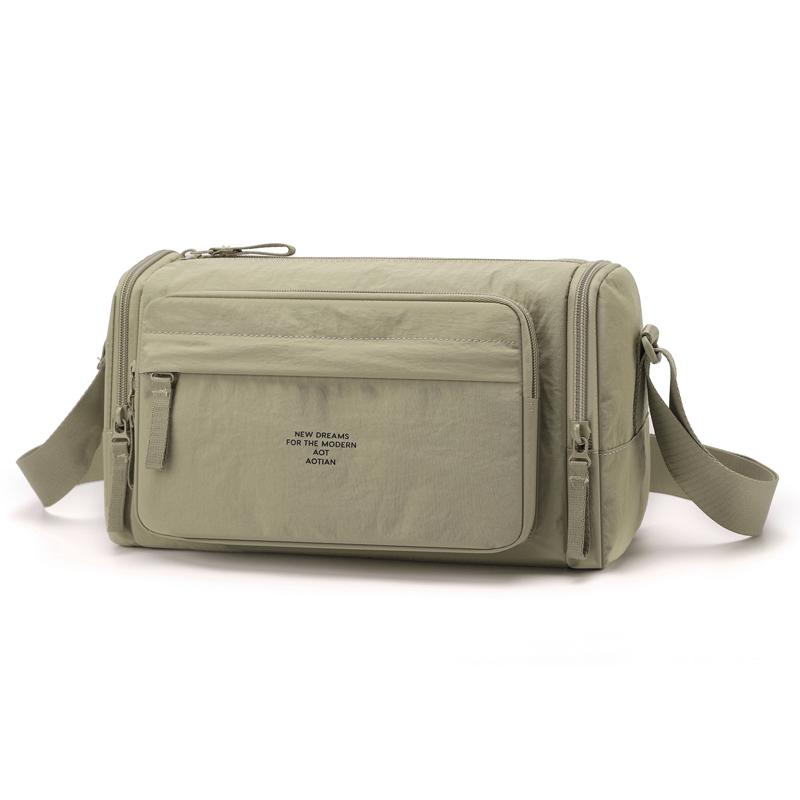 Minimalist Men's Crossbody Bag with Multiple Zipper Compartments for Urban Lifestyle