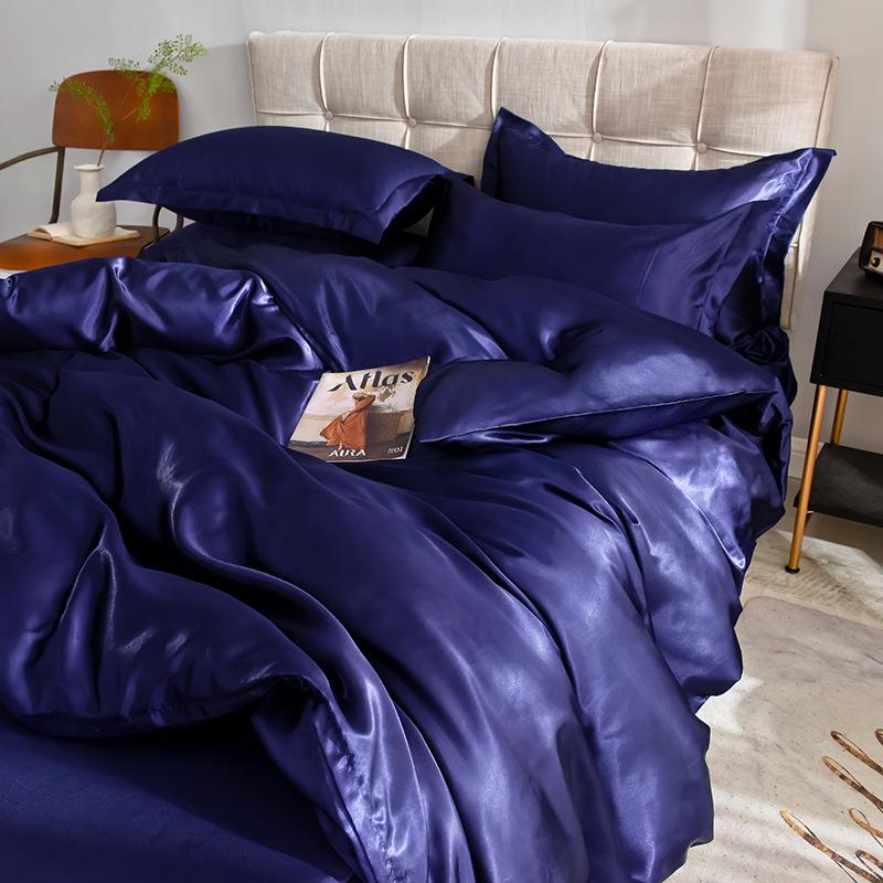 Summer Silk Luxury Plain Color 4-Piece Set - Light and Simple Design