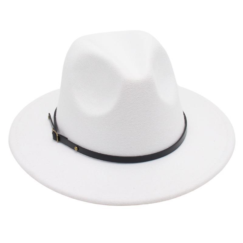 Amazon Simple Top Hat Suit British Jazz Hat Men'S And Women'S Felt Hat Foreign Gas Belt Buckle Tweed Hat Jackson