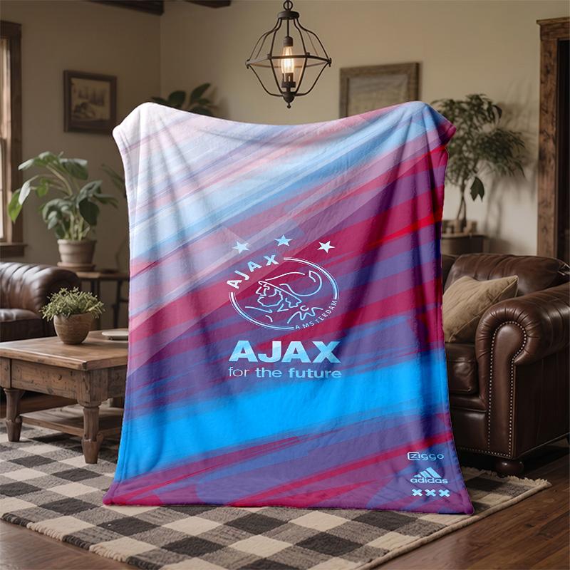 Ajax Amsterdam Print Flannel Blanket Soft Warm Sofa Bed Throw Blanket For Home Office Bedroom