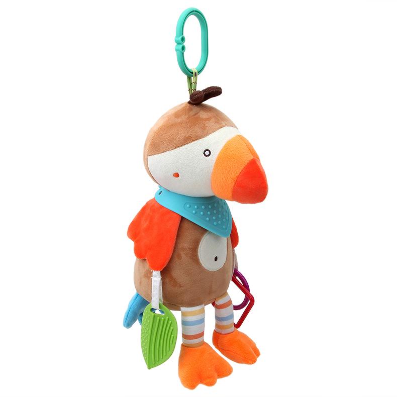 Cute Puppy & Rabbit Pacifier Doll - Colorful Plush Teether Toy with Crinkle Paper for Babies