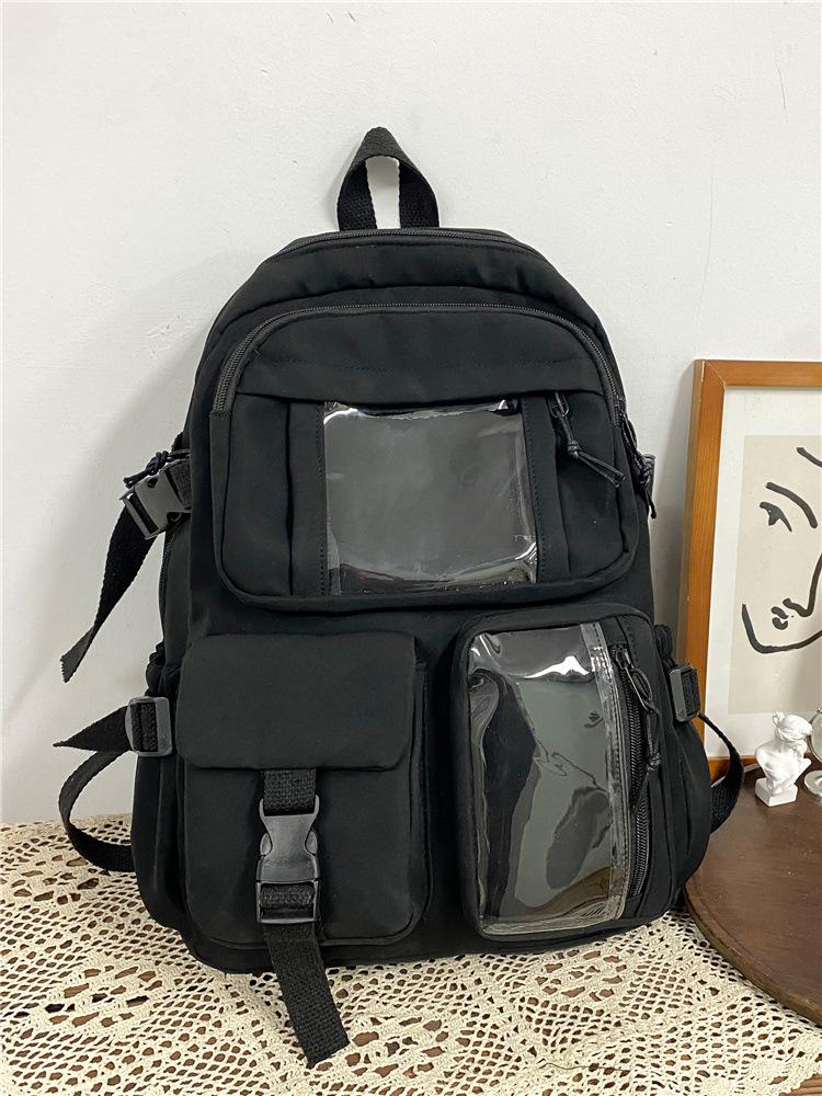 Sac à dos Campus Dessin Animé Transparent: Grande Capacité & Design Mignon pour Étudiants