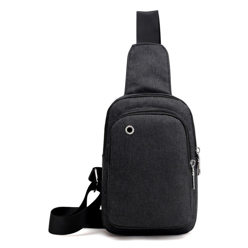 

Men s Korean Style Trend Crossbody Shoulder Bag with Headphone Port чорний