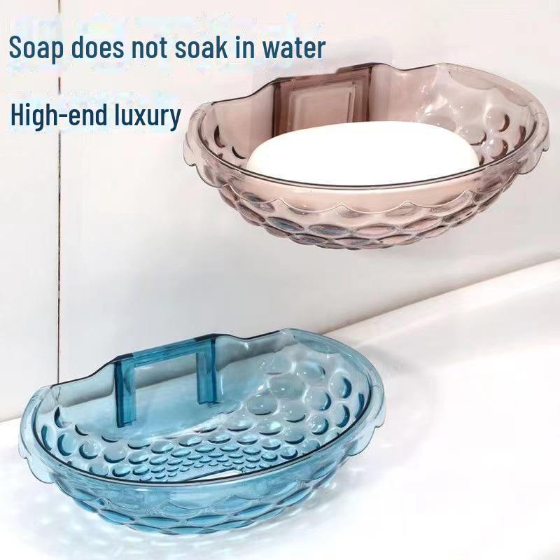 

Luxury Wall-Mounted Punch-Free Soap Rack with Drain and Suction Cup сірий колір