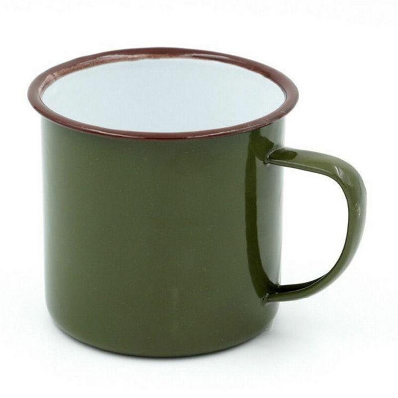 Vintage Style Souvenir Enamel Cup Mug for Drinking Coffee Bear Tea Camping Campfire Hiking 240ml 240ML армия зеленый