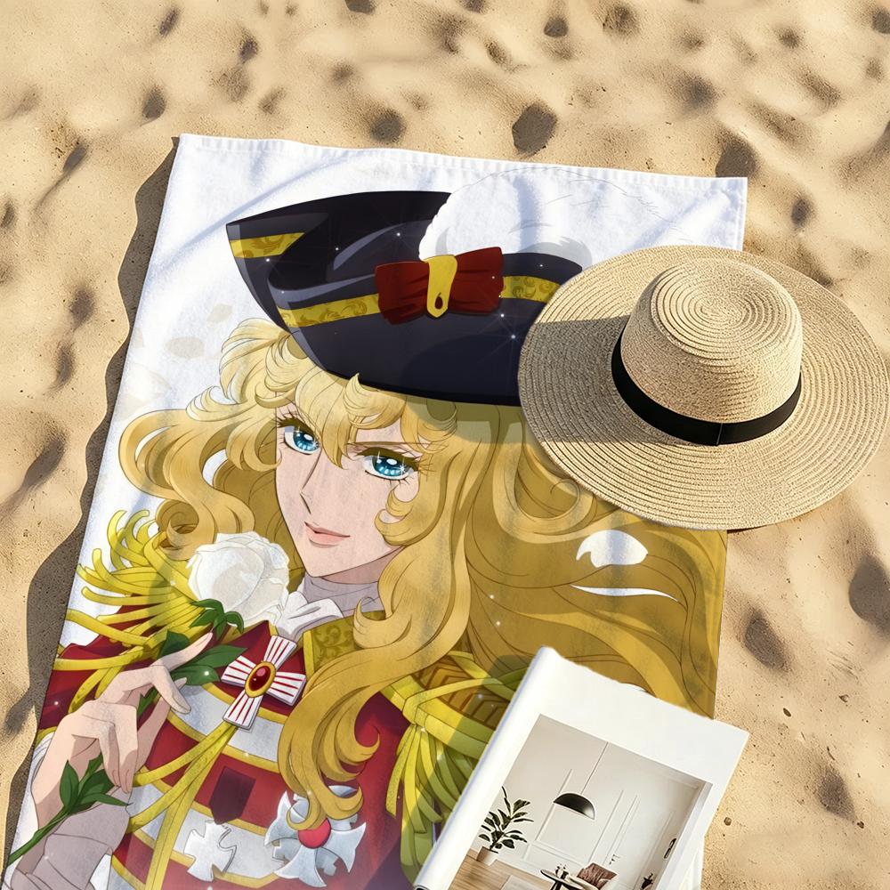 Anime The Rose of Versailles Towel Microfiber Beach Towel Quick Dry Absorbent Soft for Swimming Yoga Resort Travel Camping
