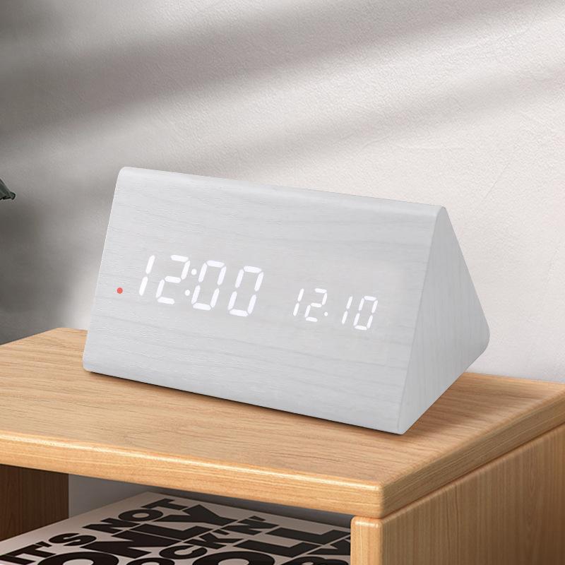 Smart Radio Clock Digital Japanese Radio Wave Creative Wooden Electronic Clock Thermometer Luminous Student Alarm Clock