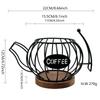 Decorative Coffee Pod Storage Basket With Large Capacity Iron Structure For Capsules Snacks Fruits Home Use