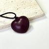 Spade Heart Leather Hemp Rope Necklace: Adjustable, Stylish Collarbone Chain