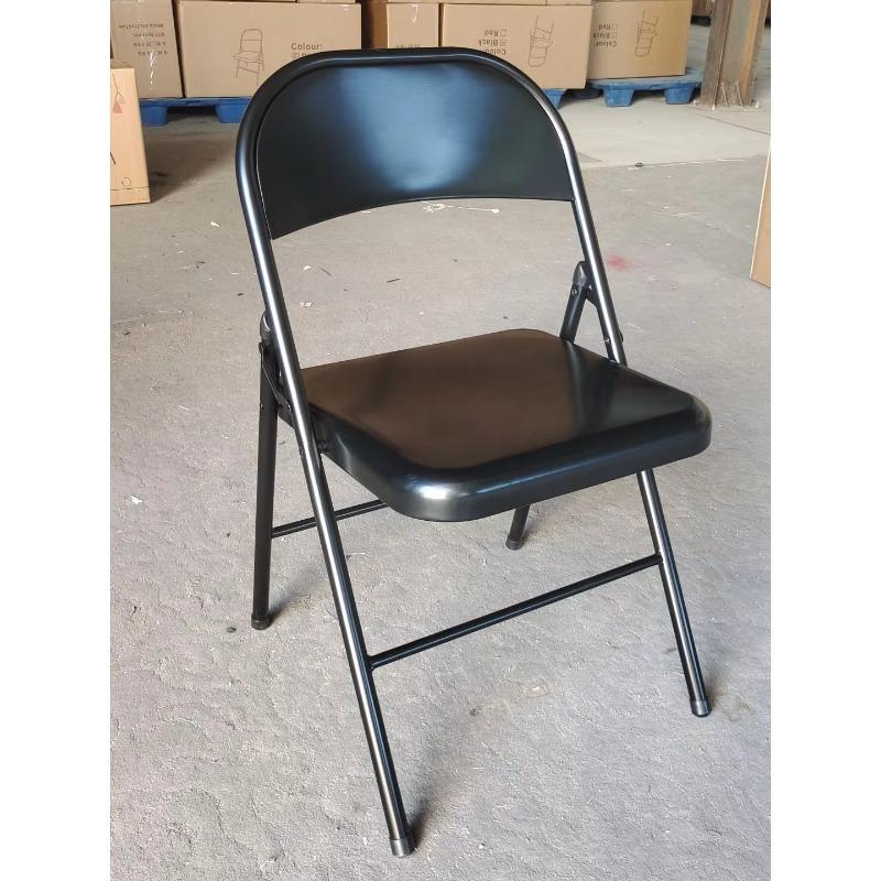 Heavy Duty Outdoor Party Wedding Padded Folding Chair Wholesale Metal Folding Chairs for Events nero