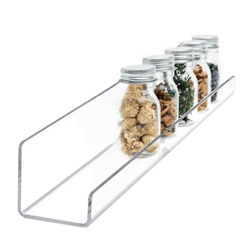 Drill-Free Wall-Mounted Acrylic Shelf for Children's Books and Cosmetics