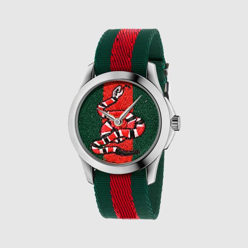 Female Sport Watch With Snake Tiger And Bee Embroidery Design For Daily Wear