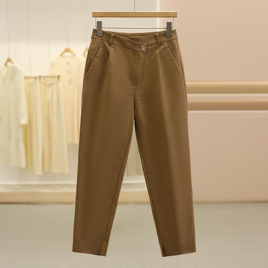 

Wei Mei High-Waisted Slim Fit Slit Pants - Fall Collection L темные хаки